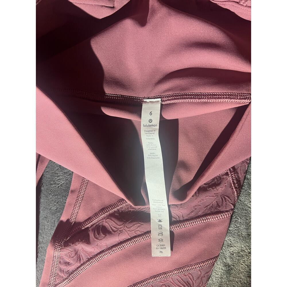 Lululemon Athletica Maroon Patterned Leggings - image 4